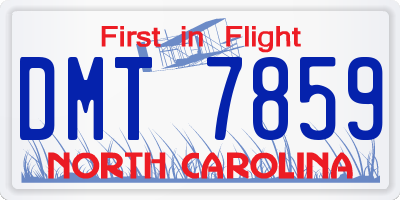 NC license plate DMT7859