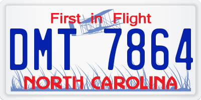 NC license plate DMT7864