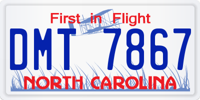 NC license plate DMT7867