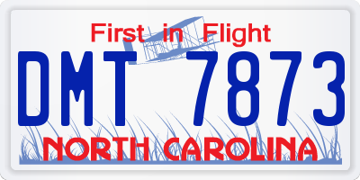 NC license plate DMT7873