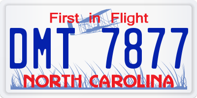 NC license plate DMT7877