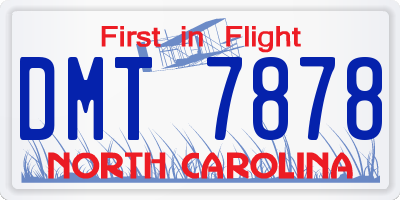 NC license plate DMT7878