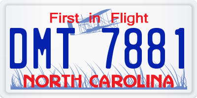 NC license plate DMT7881