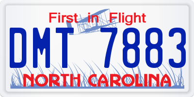 NC license plate DMT7883