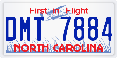 NC license plate DMT7884