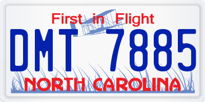 NC license plate DMT7885