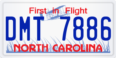 NC license plate DMT7886
