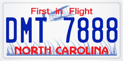 NC license plate DMT7888