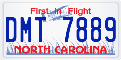 NC license plate DMT7889