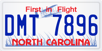 NC license plate DMT7896