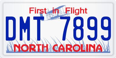 NC license plate DMT7899