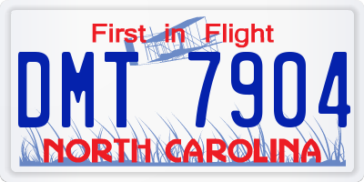 NC license plate DMT7904