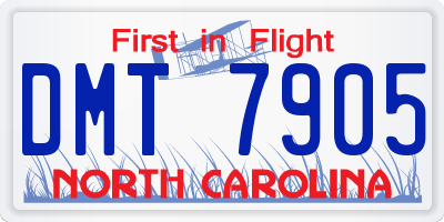 NC license plate DMT7905