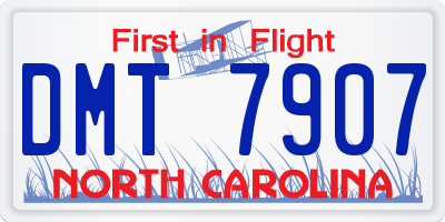 NC license plate DMT7907