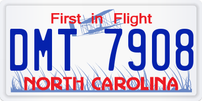 NC license plate DMT7908