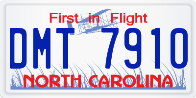 NC license plate DMT7910
