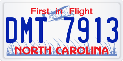 NC license plate DMT7913