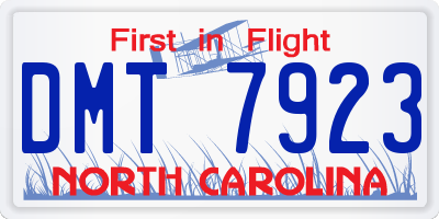 NC license plate DMT7923