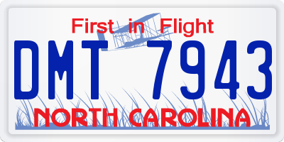 NC license plate DMT7943
