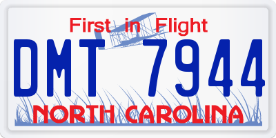 NC license plate DMT7944