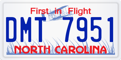 NC license plate DMT7951