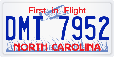 NC license plate DMT7952