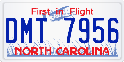 NC license plate DMT7956