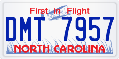 NC license plate DMT7957
