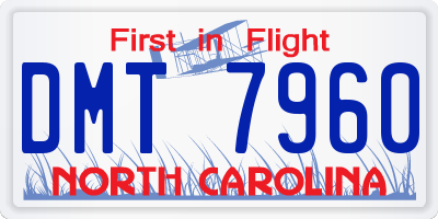 NC license plate DMT7960