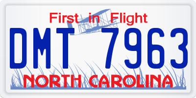 NC license plate DMT7963