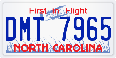 NC license plate DMT7965
