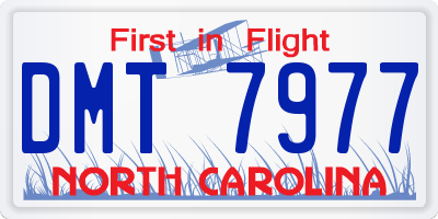 NC license plate DMT7977