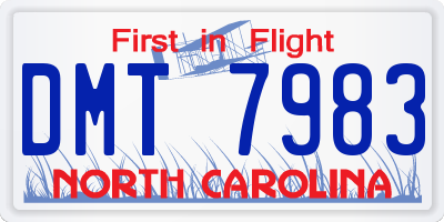 NC license plate DMT7983