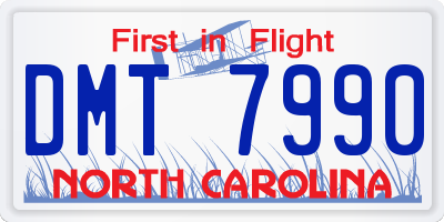 NC license plate DMT7990