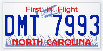 NC license plate DMT7993