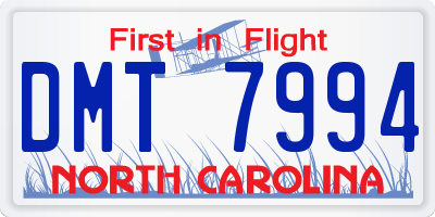 NC license plate DMT7994