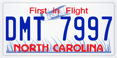 NC license plate DMT7997