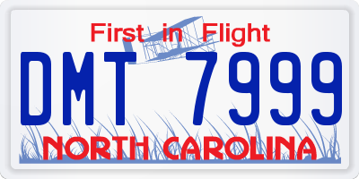 NC license plate DMT7999