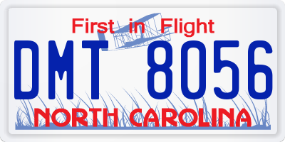 NC license plate DMT8056