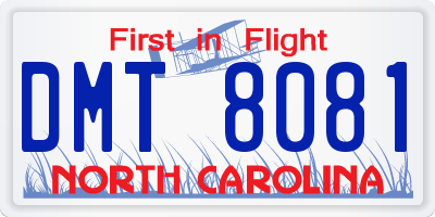 NC license plate DMT8081