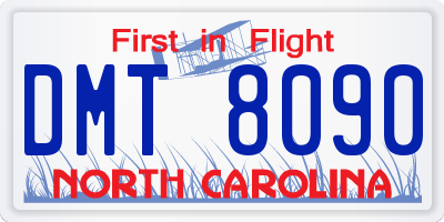 NC license plate DMT8090