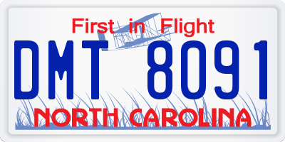 NC license plate DMT8091