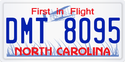 NC license plate DMT8095