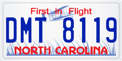 NC license plate DMT8119