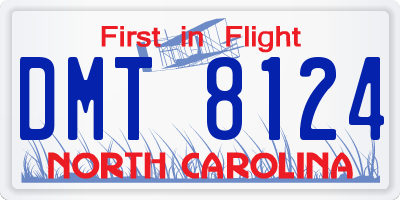 NC license plate DMT8124