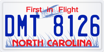 NC license plate DMT8126