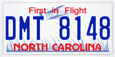 NC license plate DMT8148
