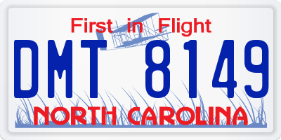 NC license plate DMT8149