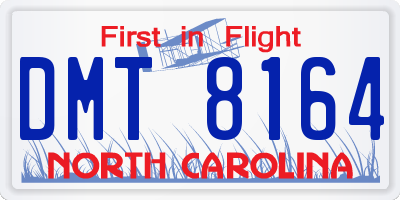 NC license plate DMT8164