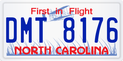 NC license plate DMT8176